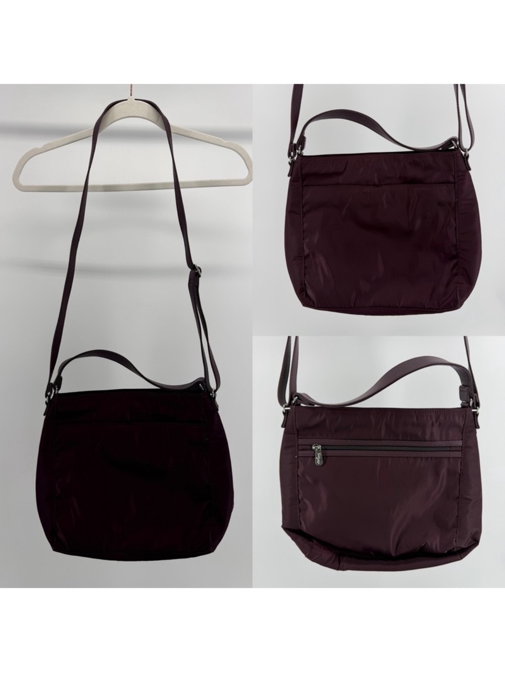 Thirty-One Everything Hand/Shoulder/Crossbody Nylon Purse Bag in Burgundy